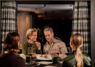 Couples eating fine dining cuisine